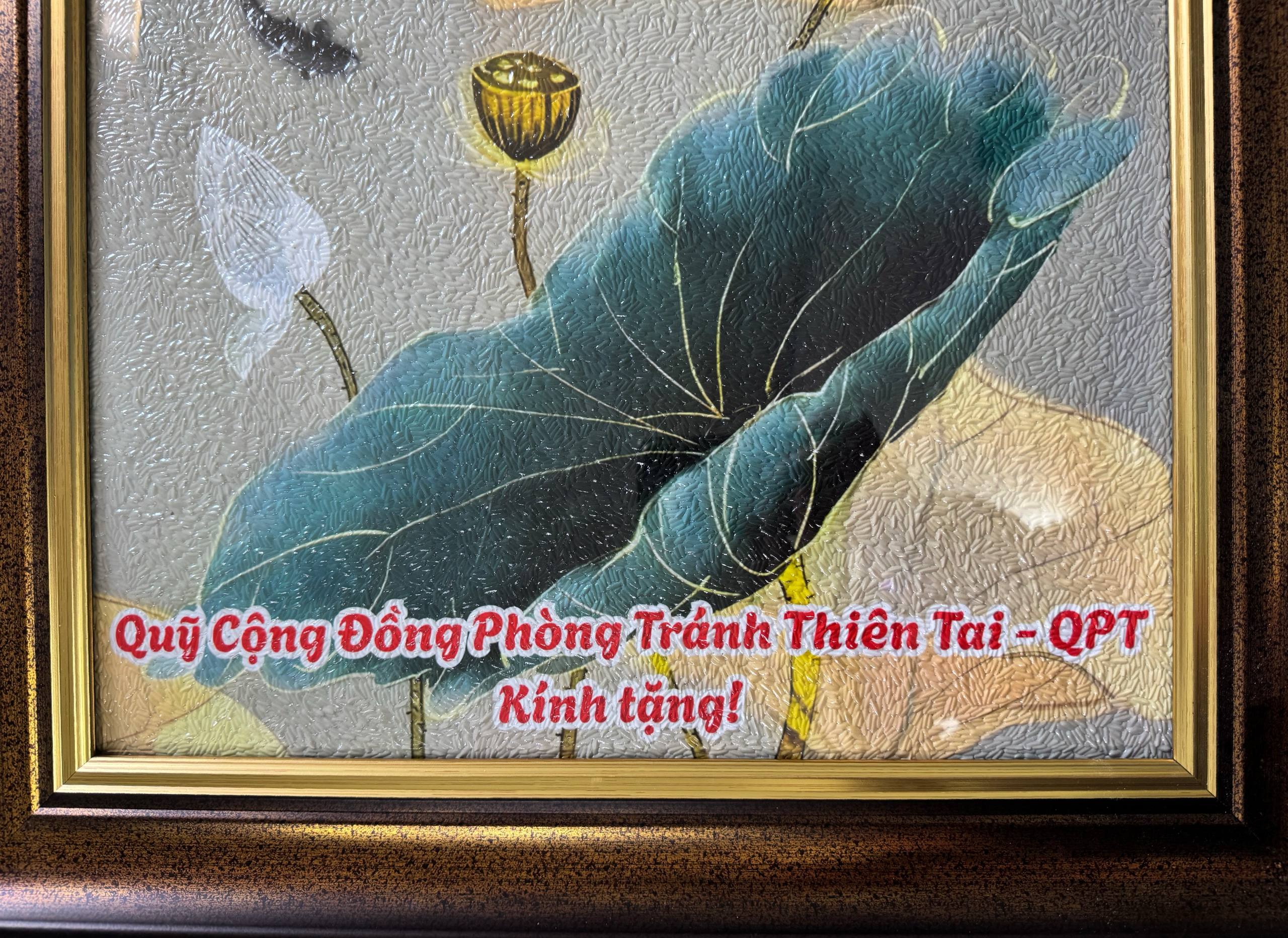 Tranh gạo m&agrave;u c&oacute; chữ theo y&ecirc;u cầu kh&aacute;ch h&agrave;ng