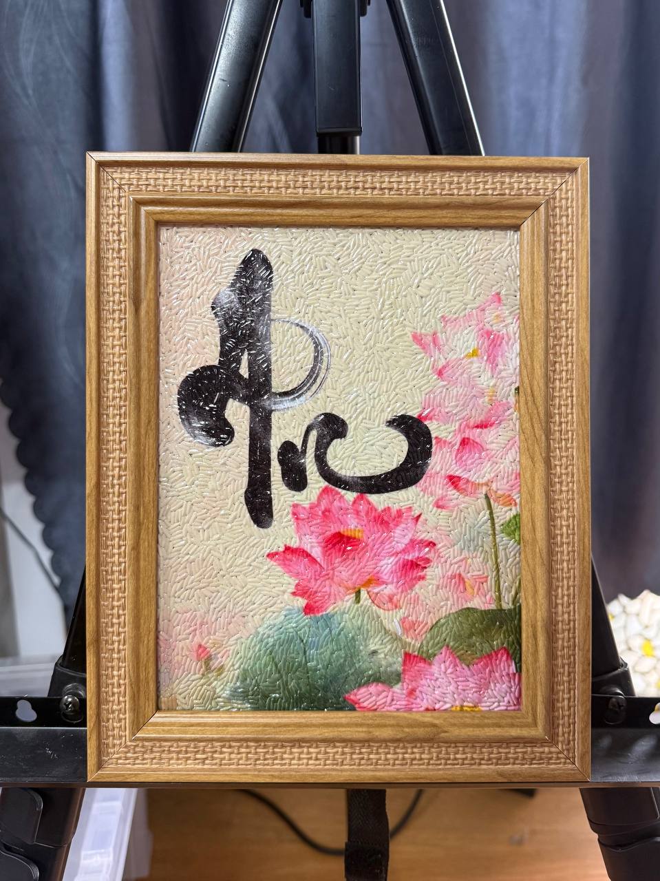 Tranh Gạo M&agrave;u Chữ Theo Y&ecirc;u Cầu