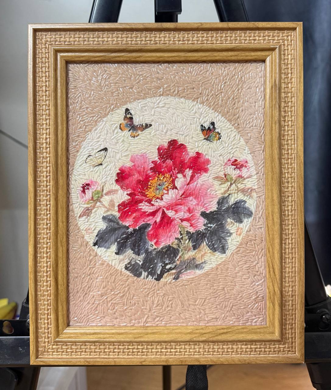 Tranh Gạo M&agrave;u Hoa L&aacute;