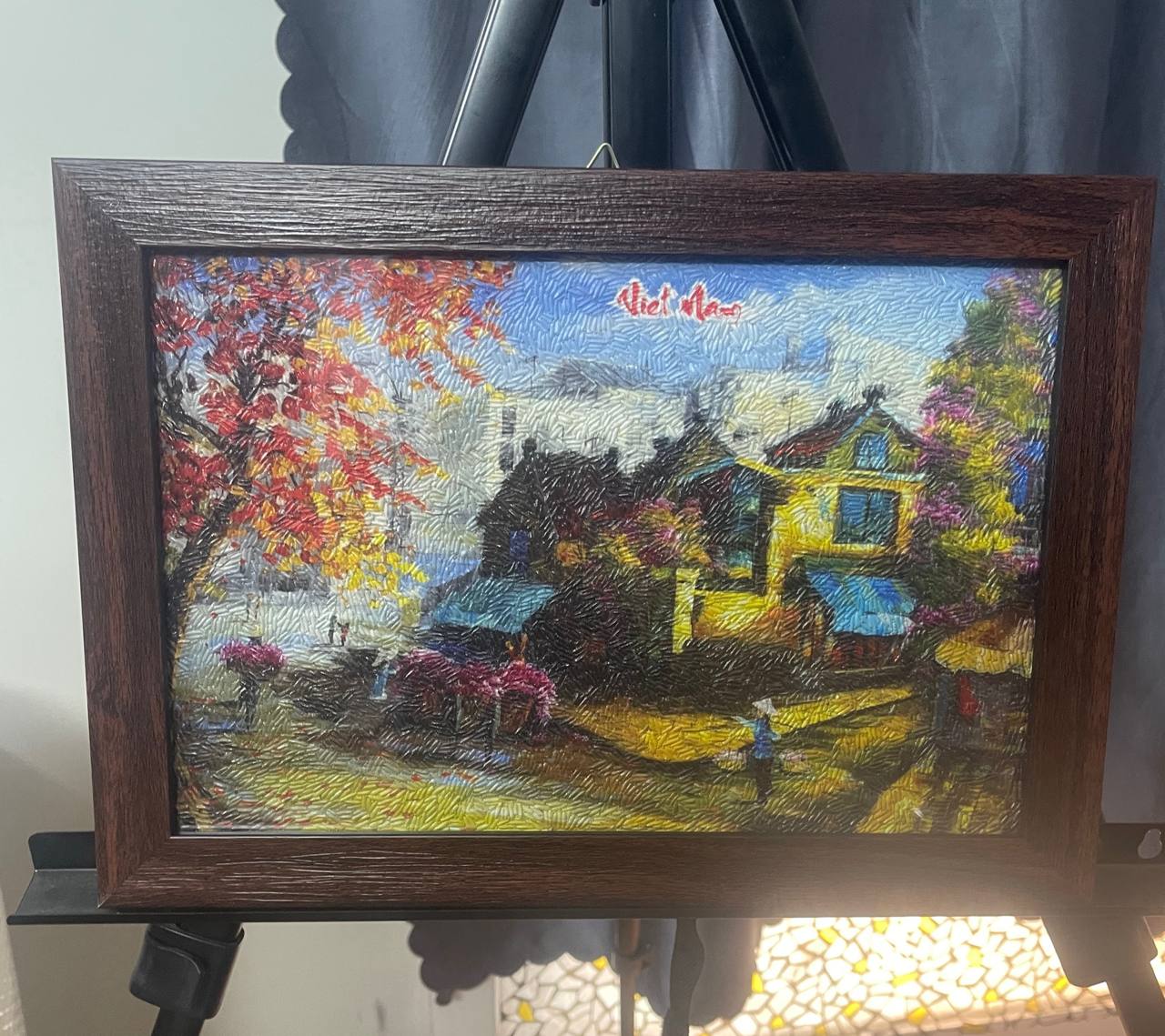 Tranh Gạo M&agrave;u Phong Cảnh Đất Nước