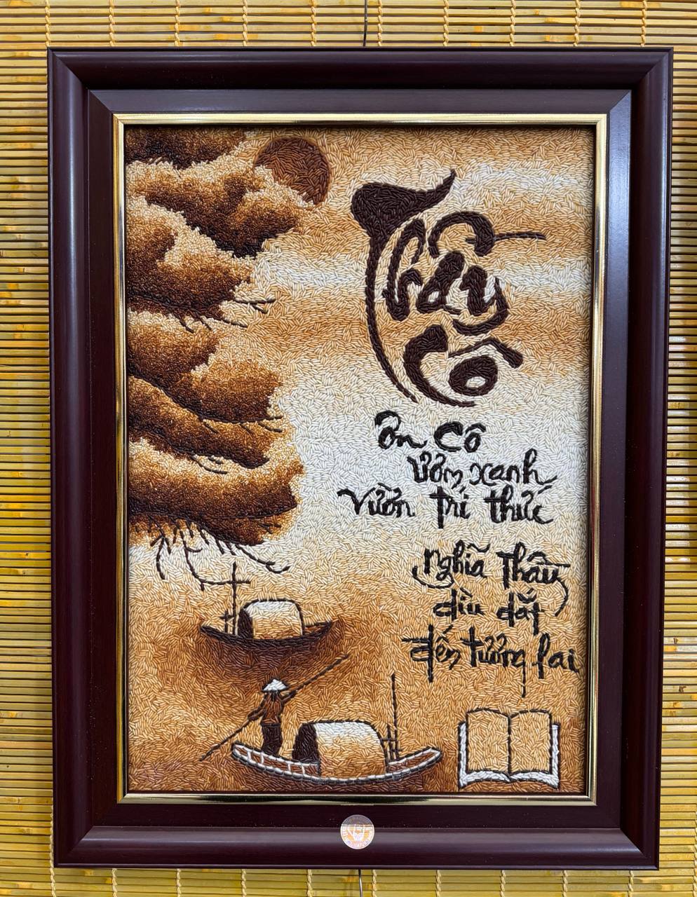 Tranh chữ thư ph&aacute;p tặng thầy c&ocirc;