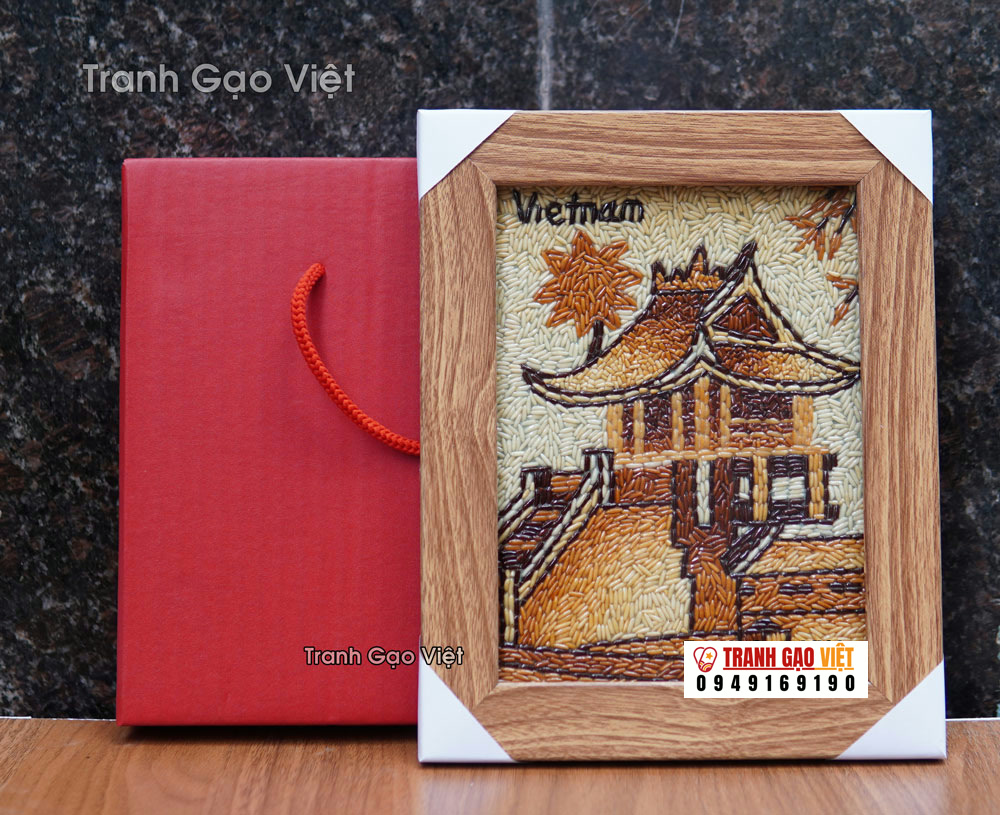 Tranh gạo chùa một cột để bàn