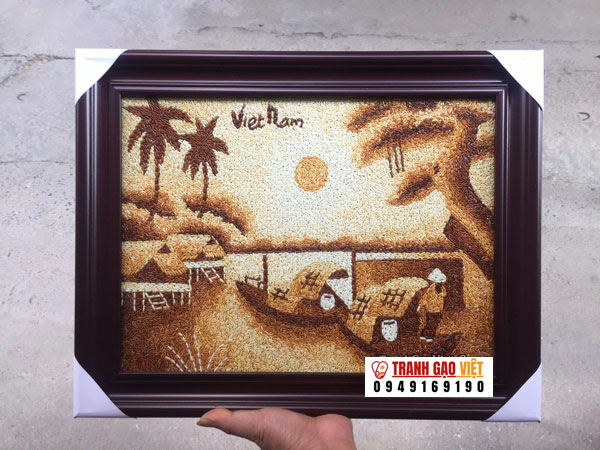 Tranh gạo làng quê việt
