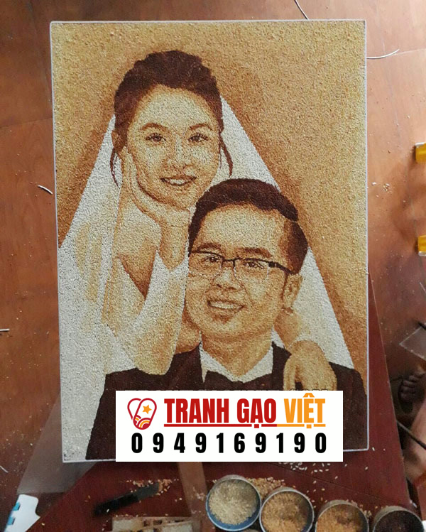 Tranh gạo tặng đám cưới
