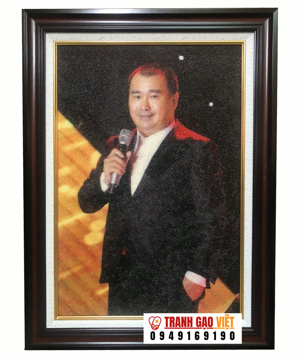 tranh gạo chân dung màu