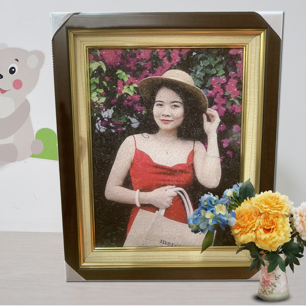 tranh gạo chân dung