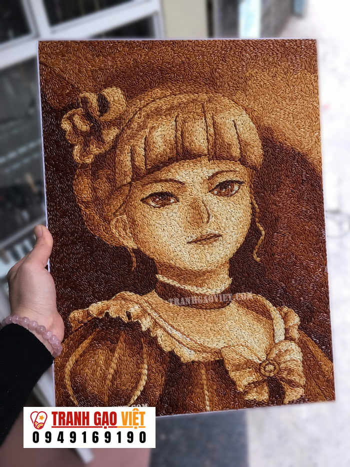 tranh gạo chân dung