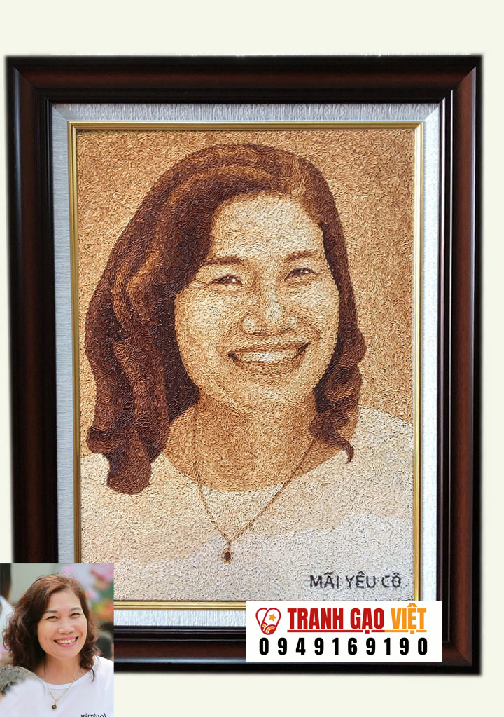 tranh gạo chân dung