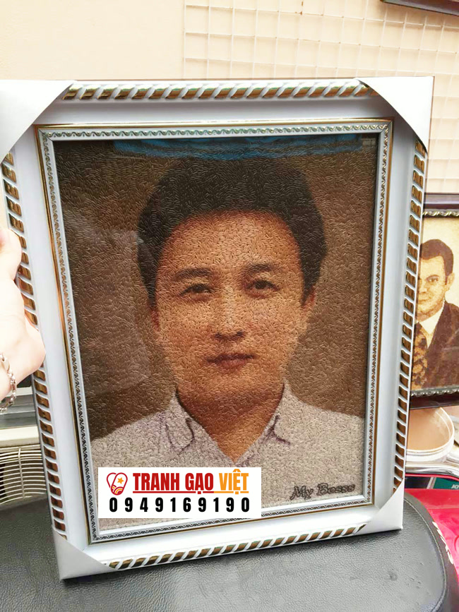 Tranh gạo màu quà tặng sếp