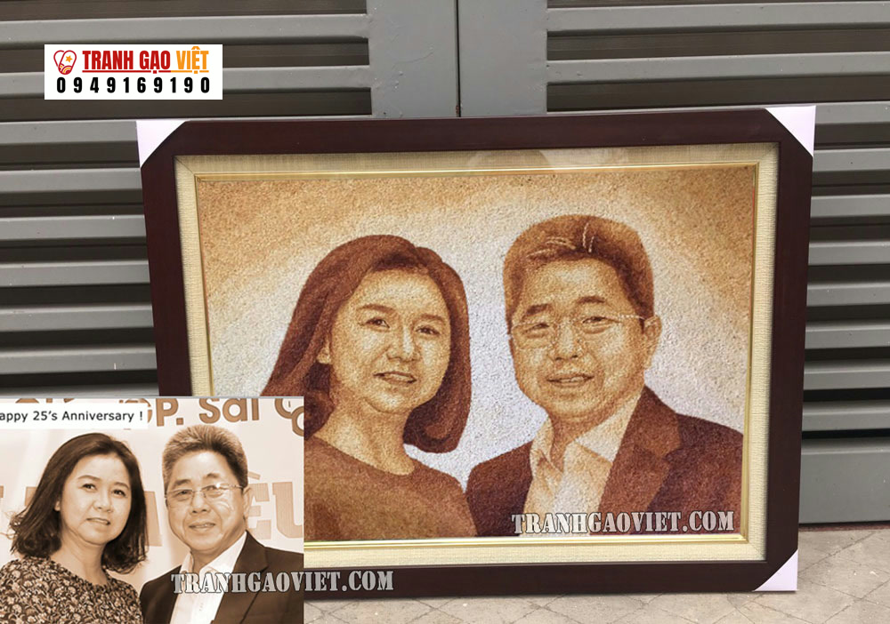 tranh gạo chân dung