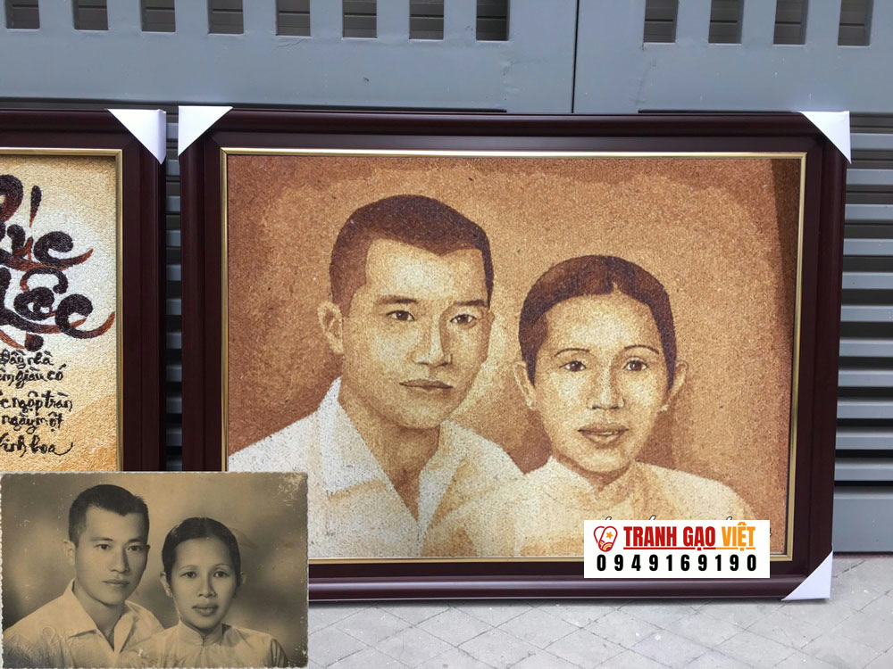 tranh gạo chân dung