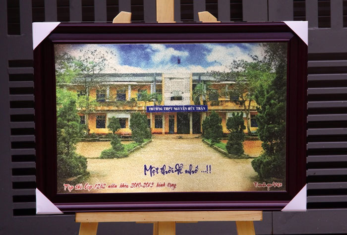 Tranh gạo màu quà tặng nhà trường