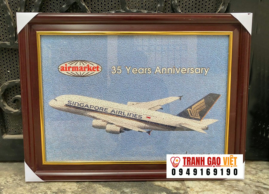 Tranh gạo màu Singapore airlines