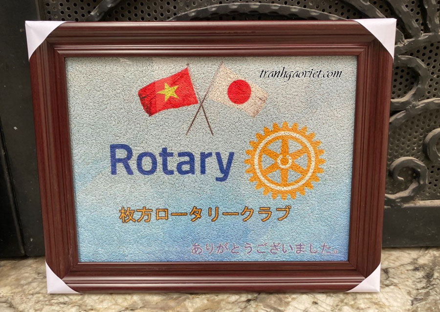 Tranh gạo logo rotary