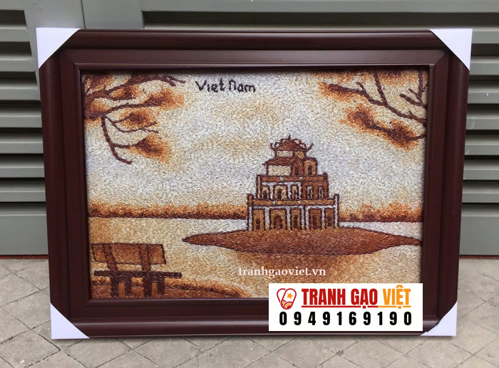Tranh gạo tháp rùa Hà Nội