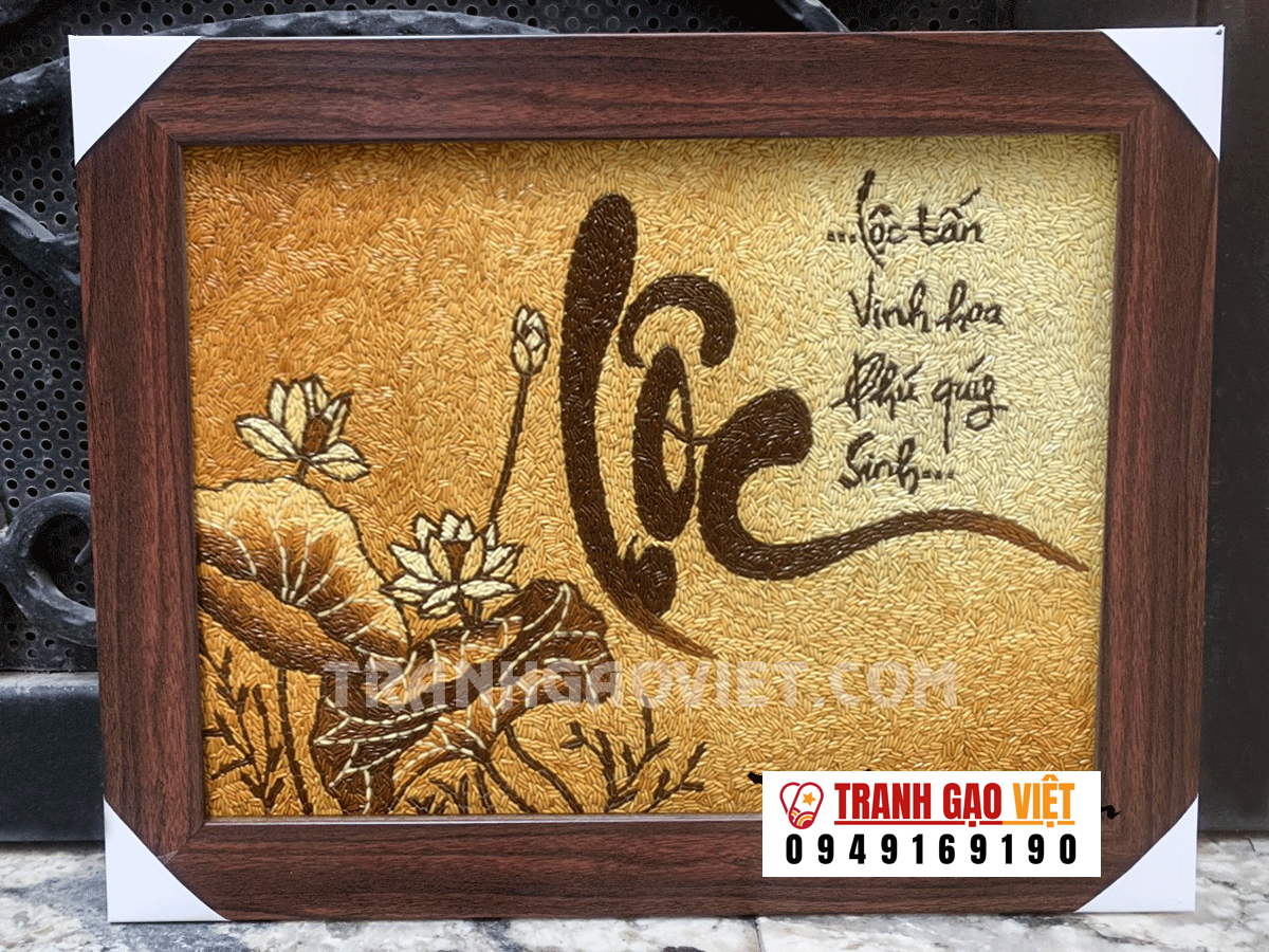tranh gạo chữ Lộc