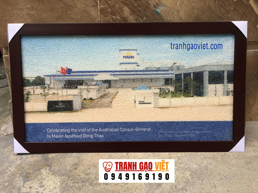 Tranh gạo logo Mavin Đồng Tháp