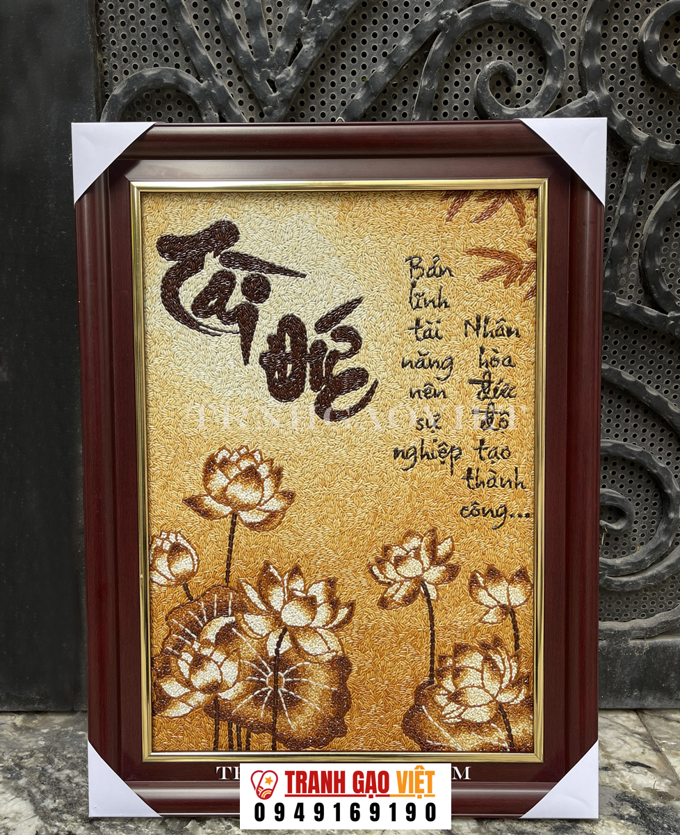 Tranh gạo chữ tài dưucs