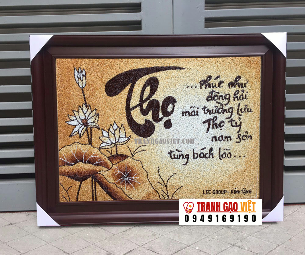 tranh gạo chữ thọ