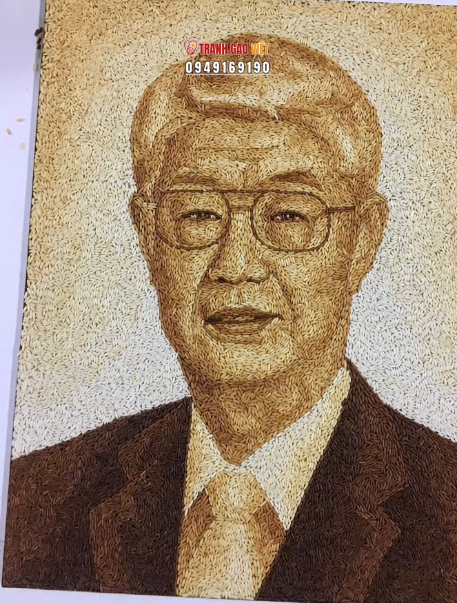 Tranh Gạo Ch&acirc;n Dung Qu&agrave; Tặng Sếp