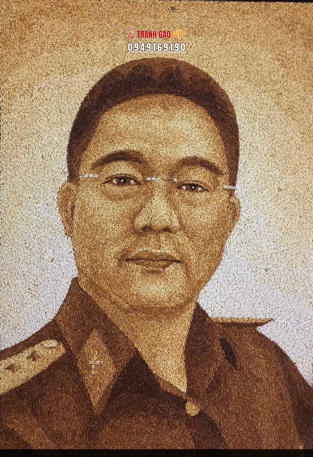 Tranh Gạo Ch&acirc;n Dung Tặng Thượng T&aacute;