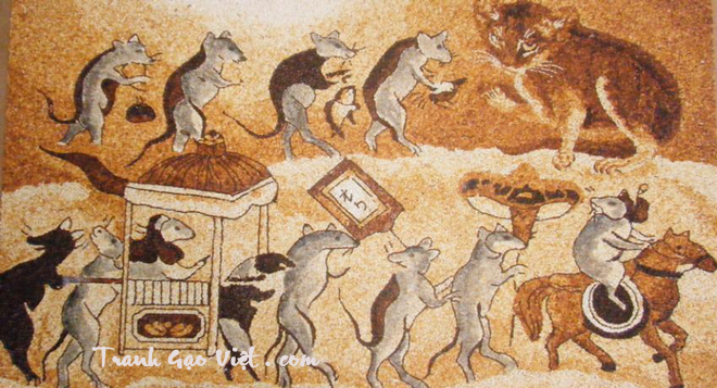 Tranh gạo đám cưới chuột