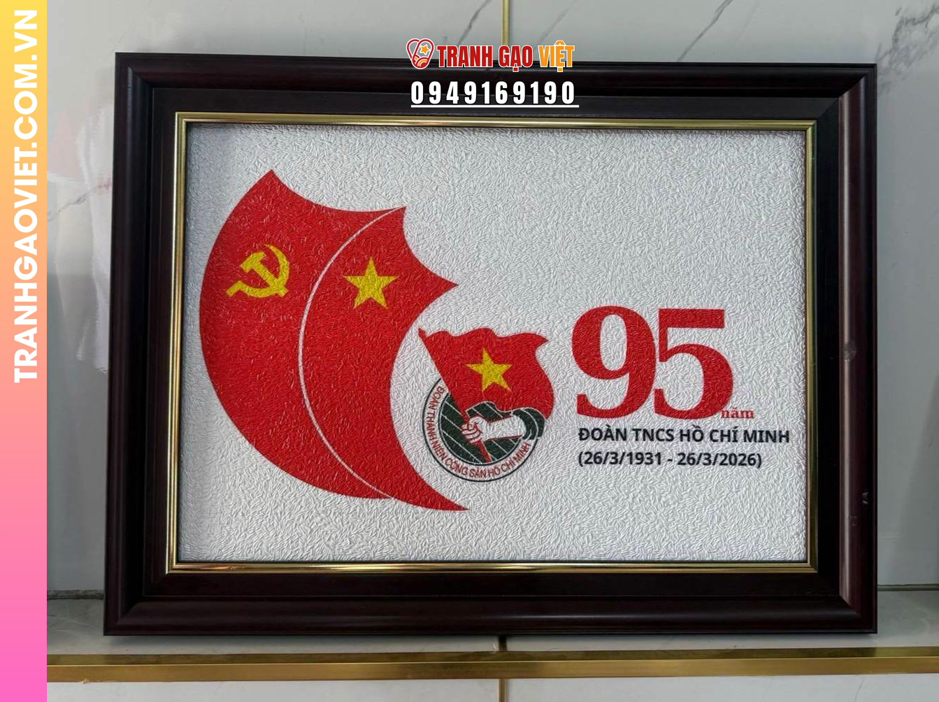 Bức Tranh Gạo thiết kế bởi đoàn thanh niên tỉnh Quảng Trị