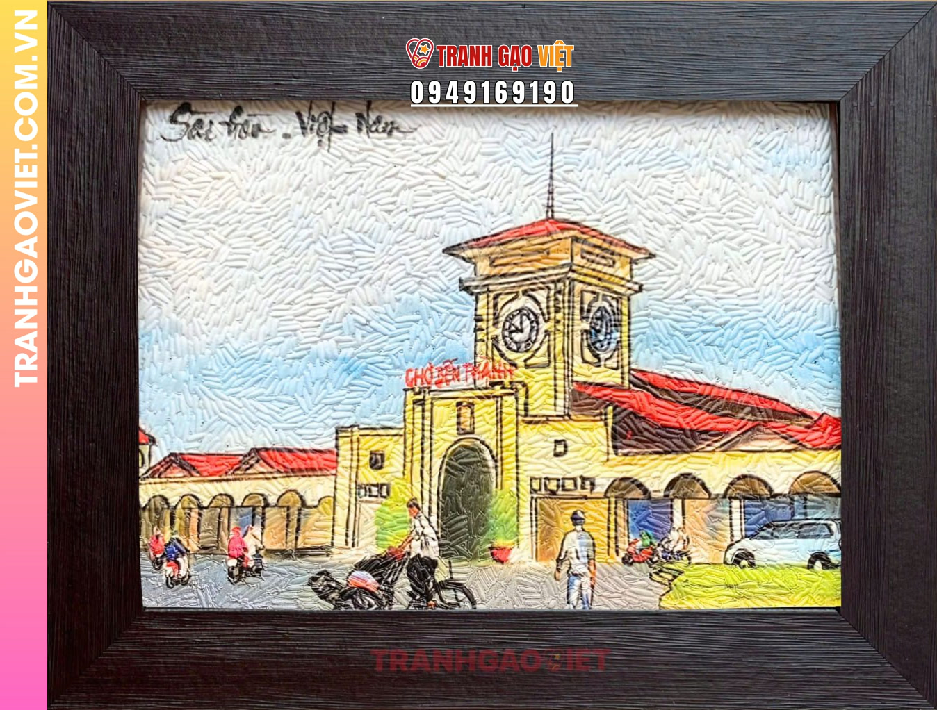 Đặc điểm nghệ thuật của Tranh Gạo Tháp Đồng Hồ Bến Thành