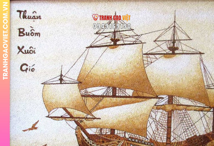 Đặc điểm nghệ thuật của Tranh Gạo Thuận Buồm Xuôi Gió