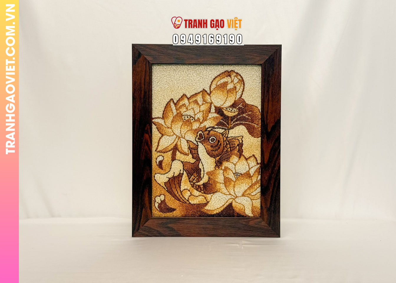 Đặc điểm nổi bật của Tranh Gạo Cá Chép Hoa Sen