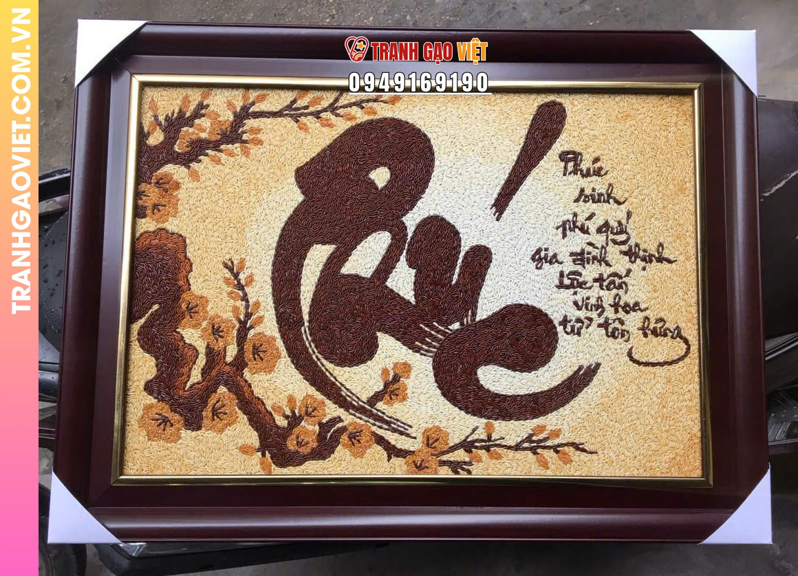 Đặc điểm nổi bật của Tranh Gạo Thư Pháp Cầu Tài Lộc