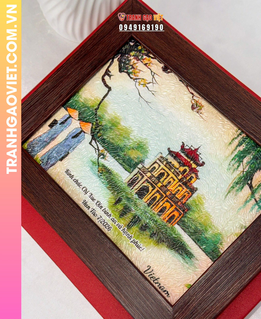 Liên hệ đặt Quà Tặng Tranh Gạo Mẫu Đẹp