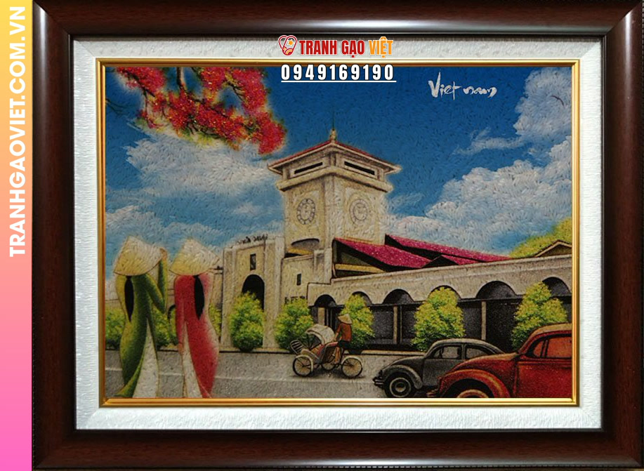 Liên hệ đặt Tranh Gạo Chợ Bến Thành