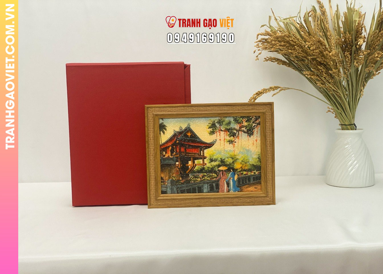 Liên hệ đặt Tranh Gạo Chùa Một Cột