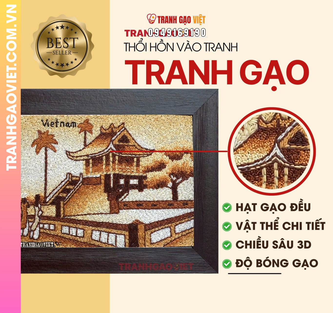 Liên hệ đặt Tranh Gạo Chùa Một Cột
