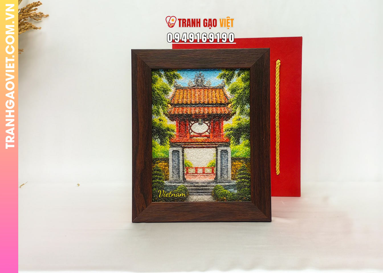 Liên hệ đặt Tranh Gạo Khuê Văn Các quà tặng sự kiện