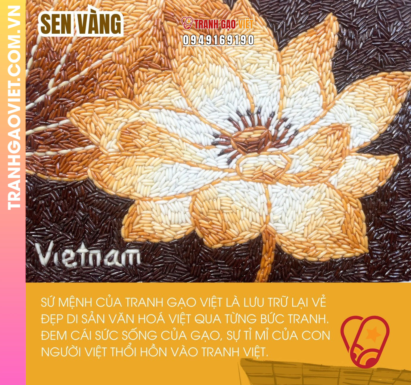 Liên hệ đặt Tranh Gạo Liên Hoa Tỏa Hương