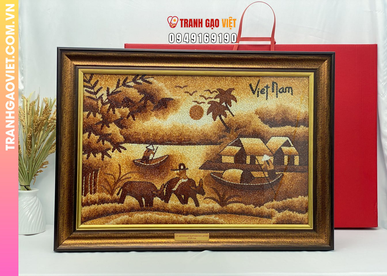 Liên hệ đặt Tranh Gạo Lưu Niệm nghệ thuật truyền thống