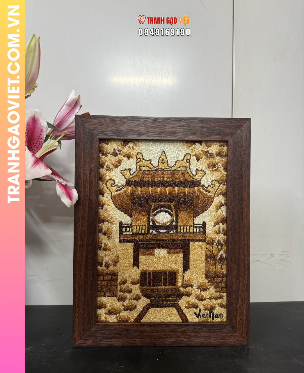 Liên hệ đặt Tranh Gạo Miếu Văn Các
