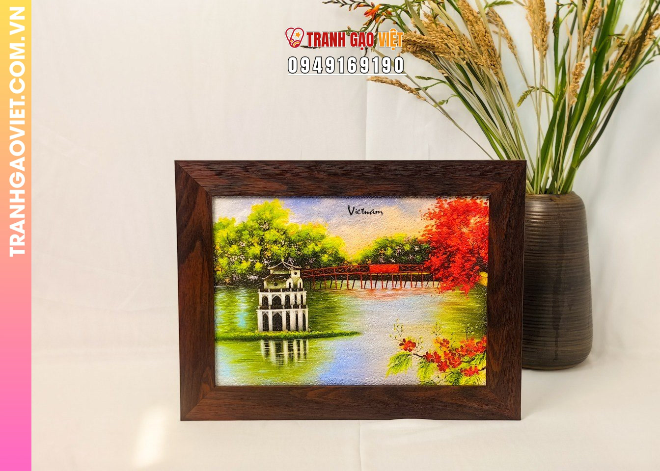 Liên hệ đặt Tranh Gạo Nghệ Thuật làm quà ra mắt sản phẩm
