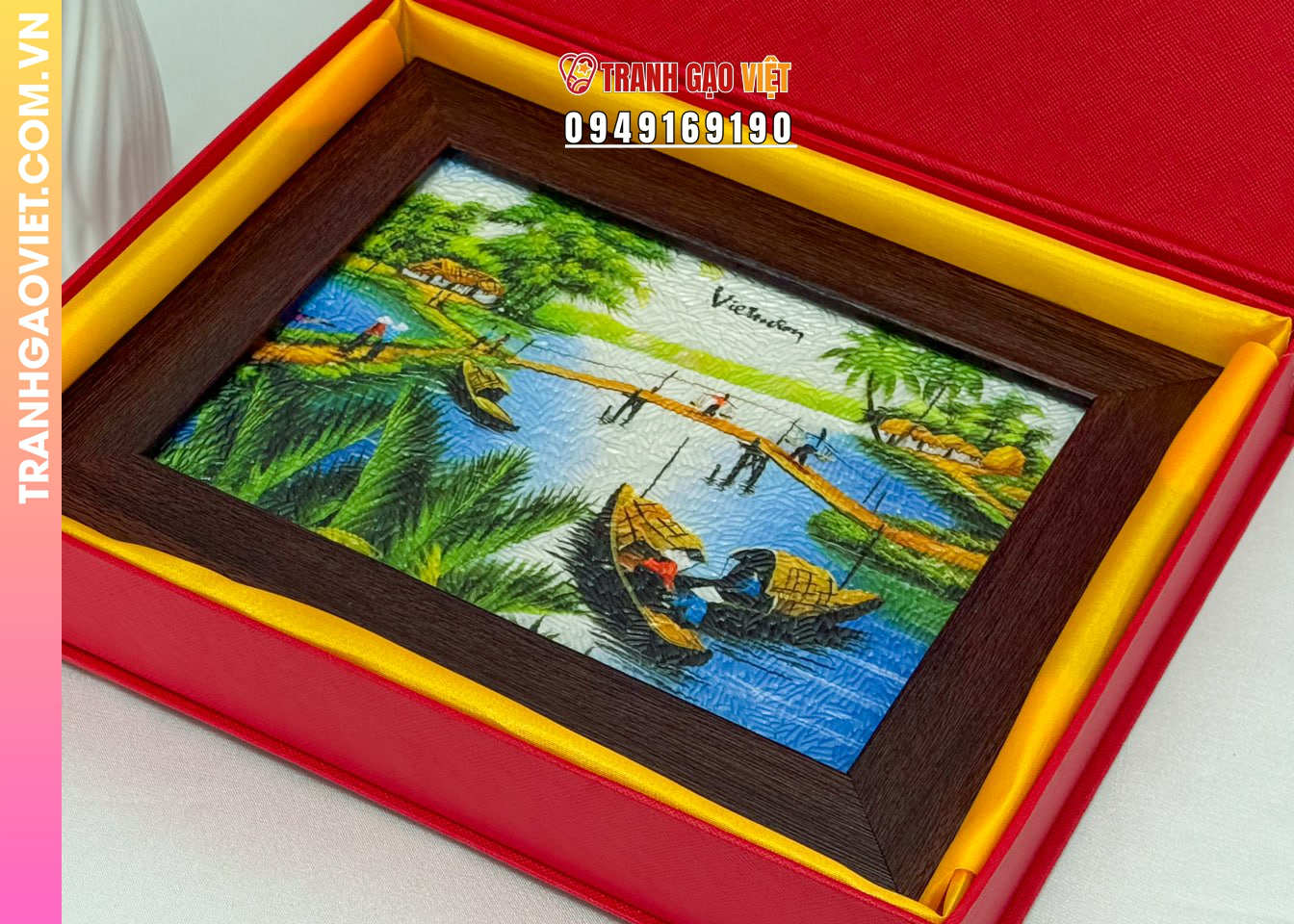 Liên hệ đặt Tranh Gạo Phong Cảnh Đồng Quê