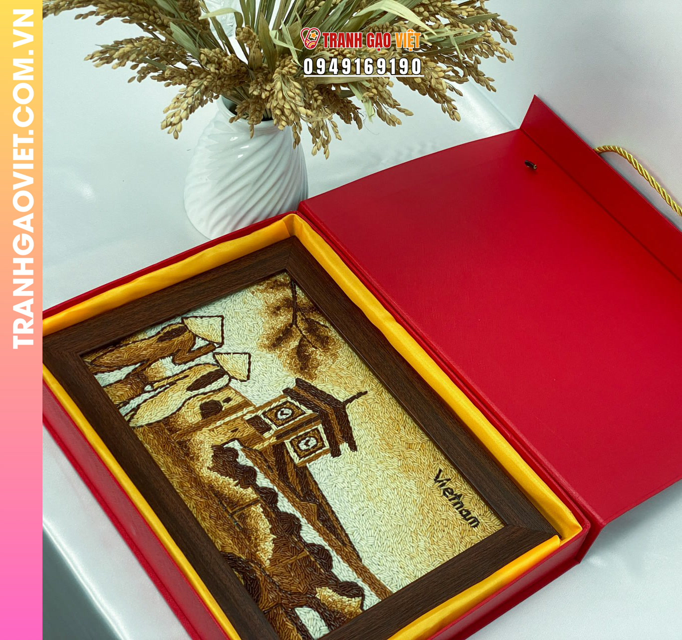 Liên hệ đặt Tranh Gạo Phong Cảnh làm quà tặng