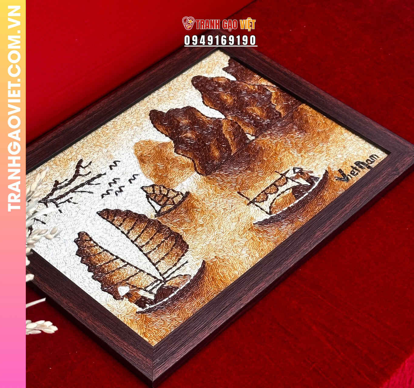 Liên hệ đặt Tranh Gạo Phong Cảnh Nghệ Thuật Truyền Thống