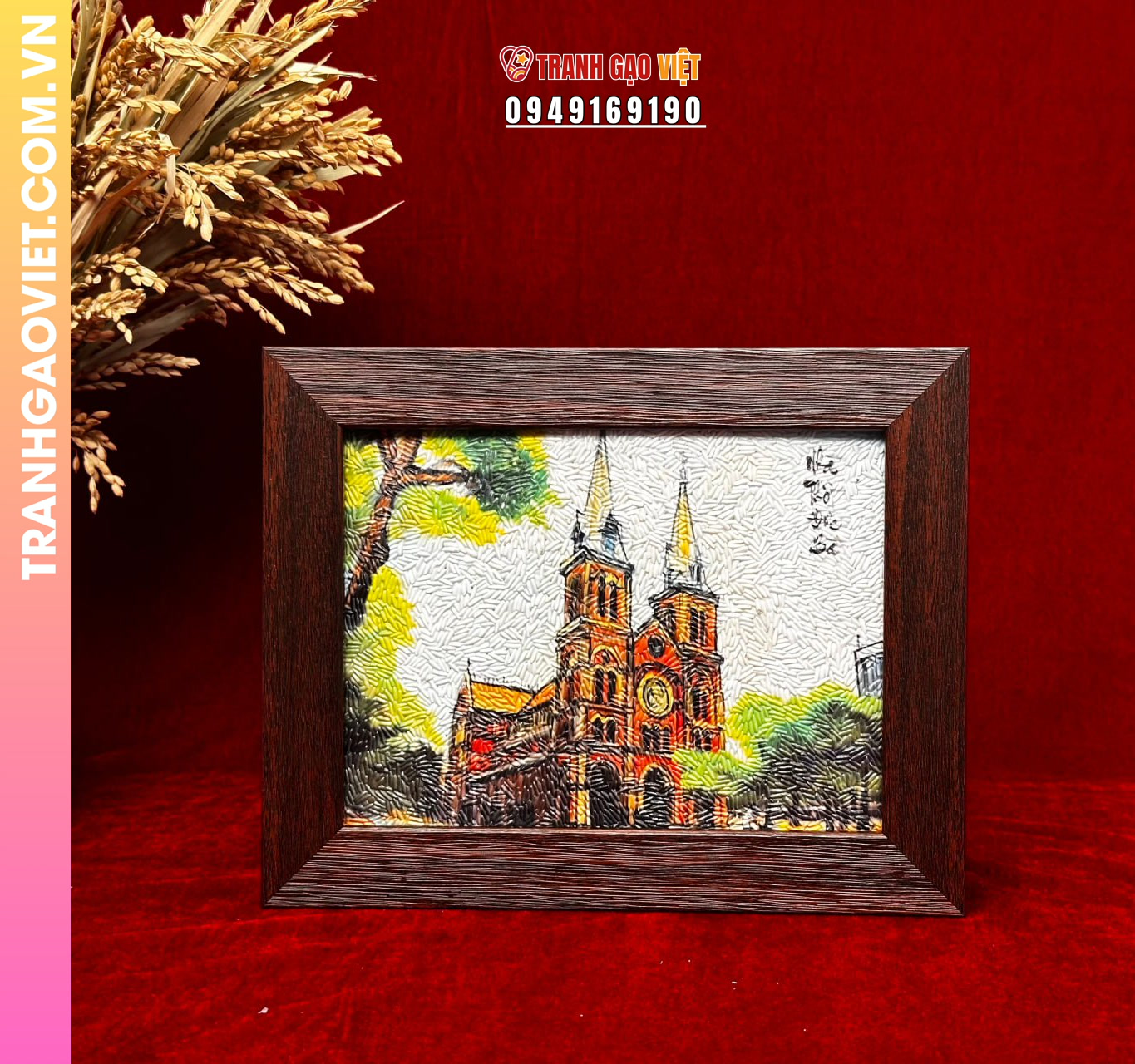 Liên hệ đặt Tranh Gạo Phong Cảnh Sang Trọng