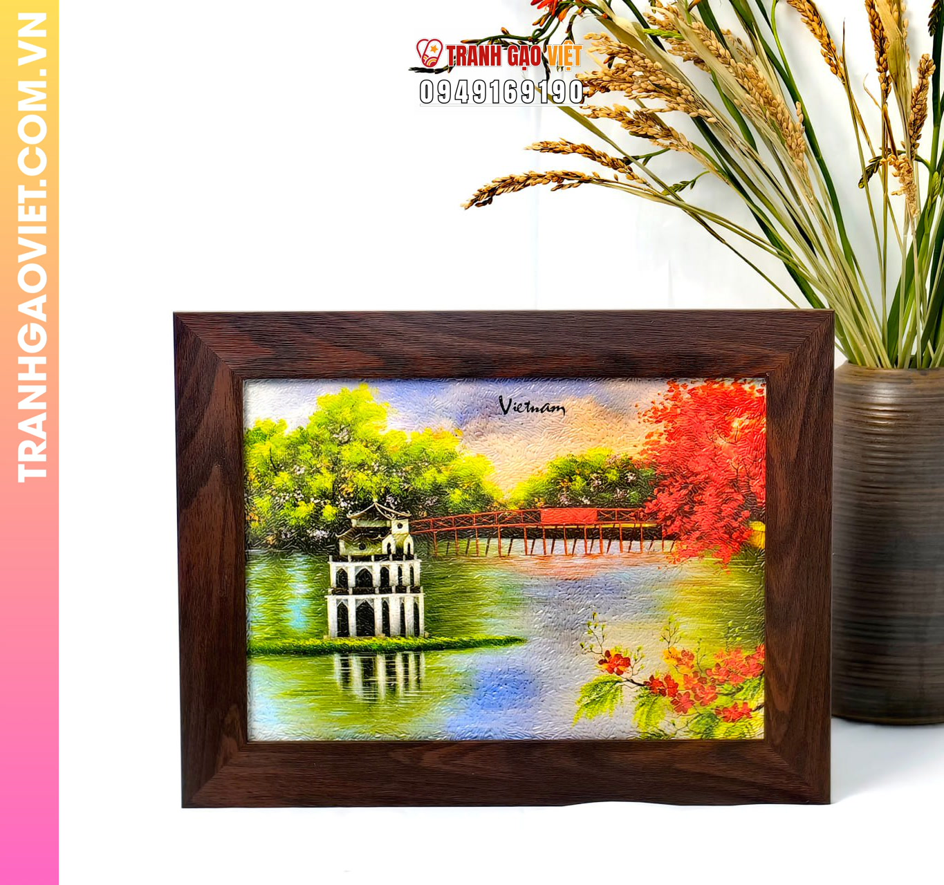 Liên hệ đặt Tranh Gạo Tháp Rùa Hà Nội