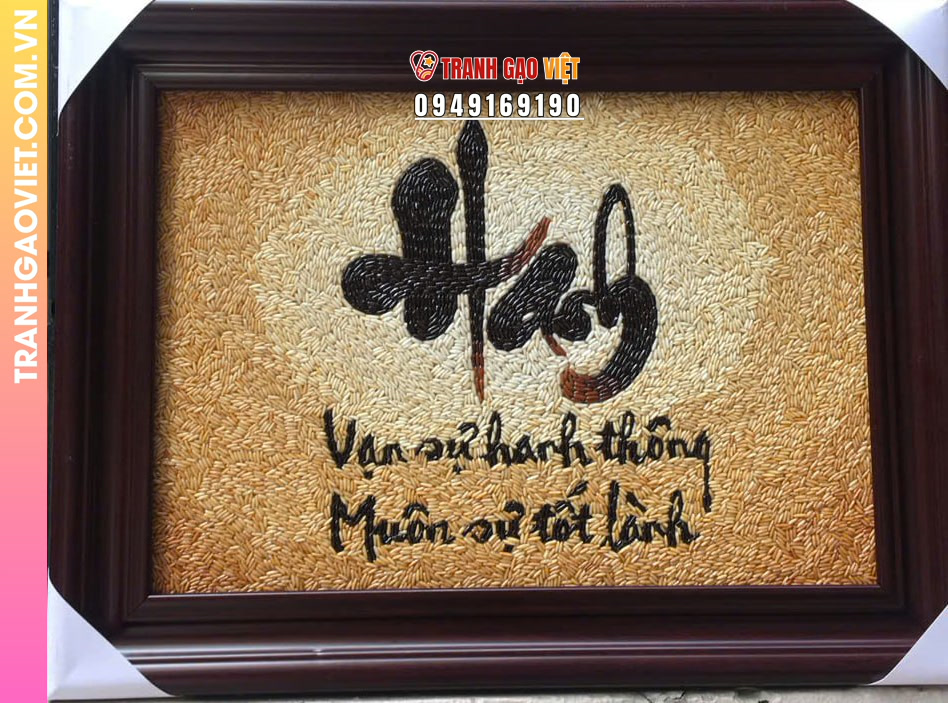 Liên hệ đặt Tranh Gạo Thư Pháp Cầu Tài Lộc