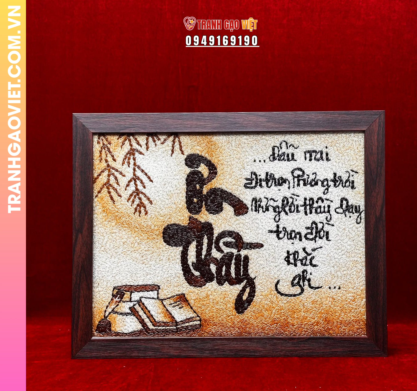 Liên hệ đặt Tranh Gạo Thư Pháp Đậm Nét Truyền Thống