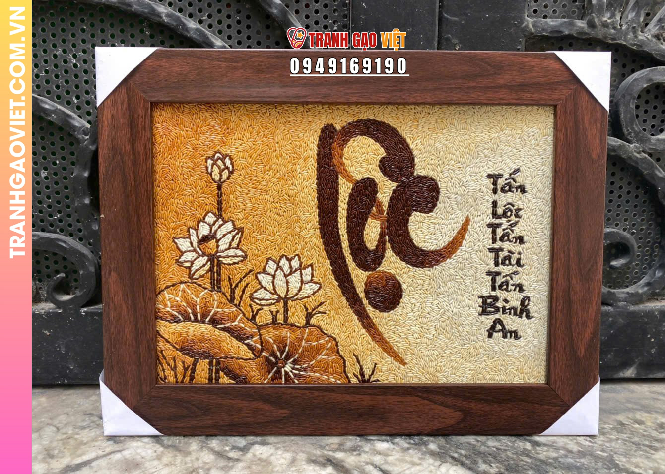 Liên hệ đặt Tranh Gạo Thư Pháp quà tặng mừng thọ