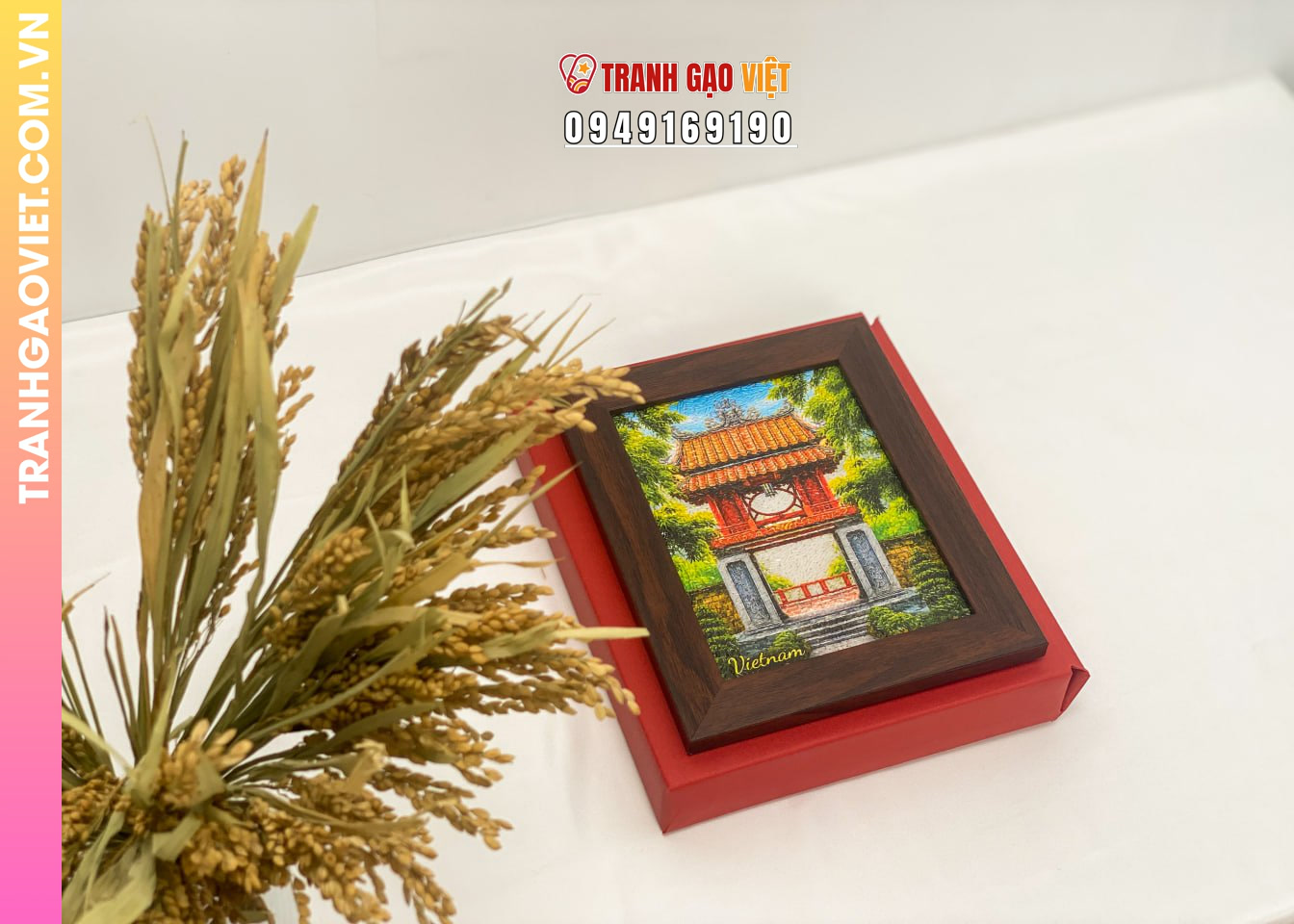 Liên hệ đặt Tranh Gạo Văn Miếu làm quà tặng