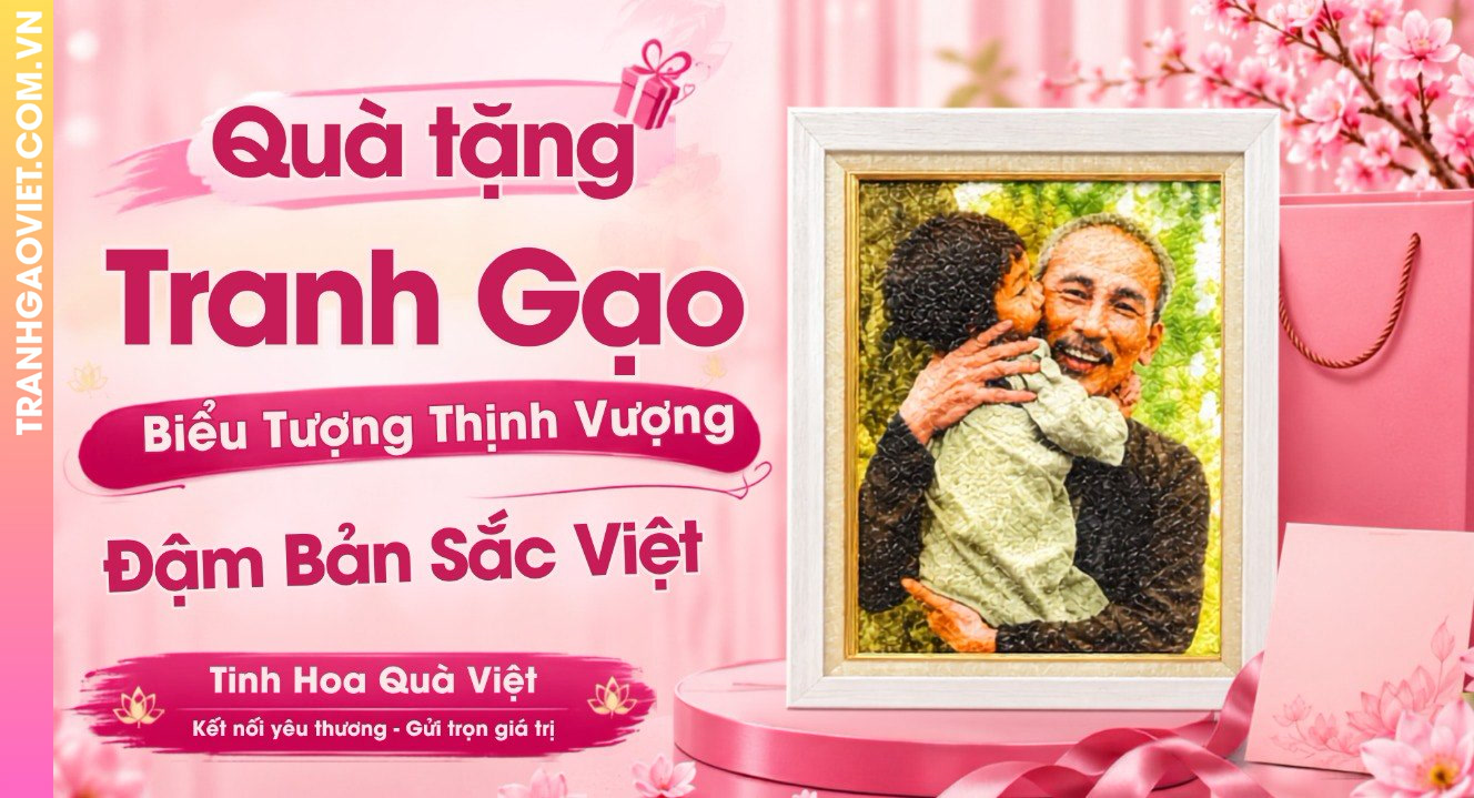 Quà Tặng Tranh Gạo Biểu Tượng Thịnh Vượng Đậm Bản Sắc Việt